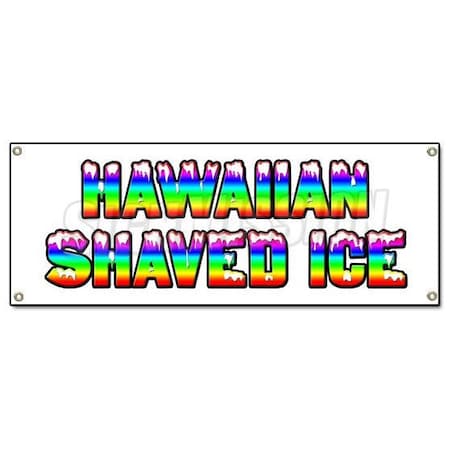 Signmission HAWAIIAN SHAVED ICE BANNER SIGN hawaian signs sno snow cone cold flavored B-Hawaiian Shaved Ice